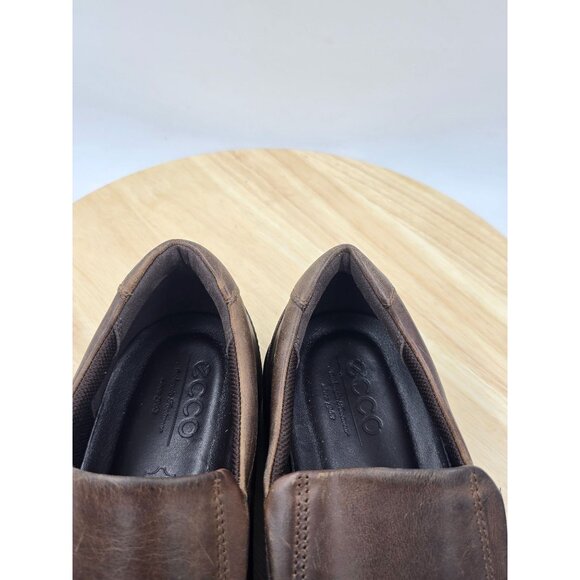 Ecco Loafers Shoes Mens Brown Brown Leather Slip On Casual Eu 43 U.S 9-9.5 - Picture 5 of 8
